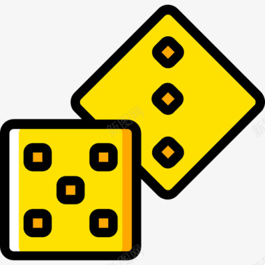 骰子赌场赌博2黄色图标图标