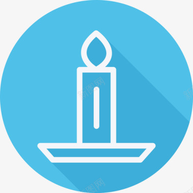 节日标志蜡烛节日和庆典扁平圆形图标图标