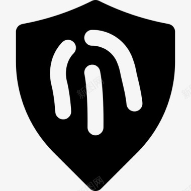 公共标识安全指纹安全17实心图标图标