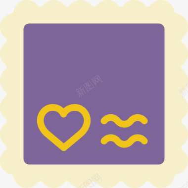 邮票浪漫生活方式7扁平图标图标