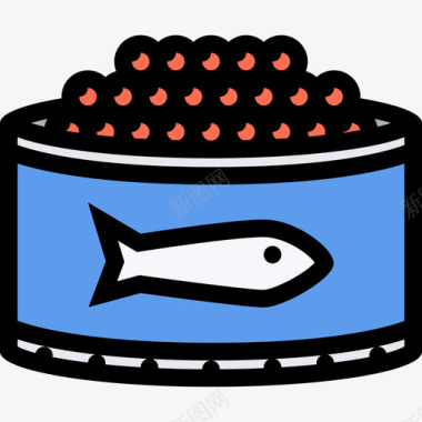 鱼子酱食品和饮料14彩色图标图标