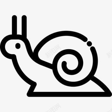蜗牛春天的象征直线图标图标