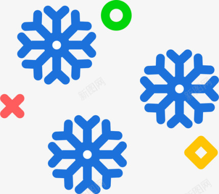 有雪天气雪33号天气线性颜色图标图标