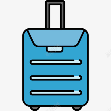 彩色边条行李箱办公和商务9彩色128px图标图标
