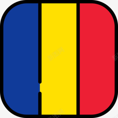 罗马尼亚国旗收藏6圆形方形图标图标
