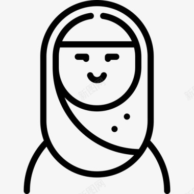 阿拉伯妇女妇女节直系图标图标