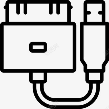 USB闪存Usb连接器电缆2线性图标图标