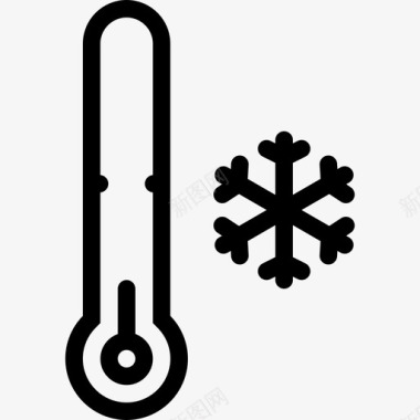 温度限制温度计天气和保险2线性图标图标