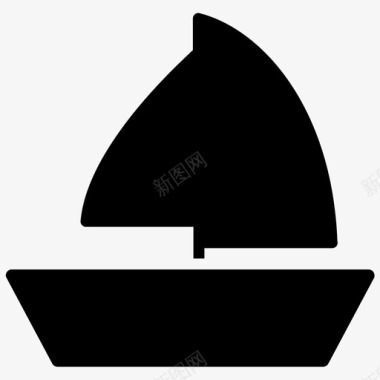 帆船钓鱼航海图标图标
