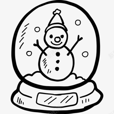 雪花桶雪花地球仪圣诞节27黑色图标图标