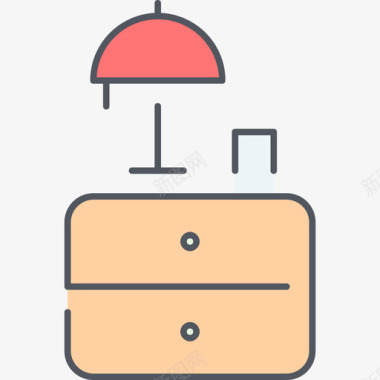 床头电脑桌床头柜家具25彩色图标图标