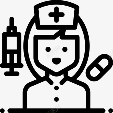 护士护士职业和工作5直系图标图标