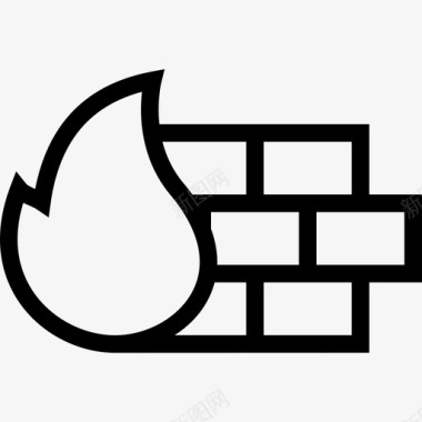 防火窗防火墙商业和搜索引擎优化2线性图标图标