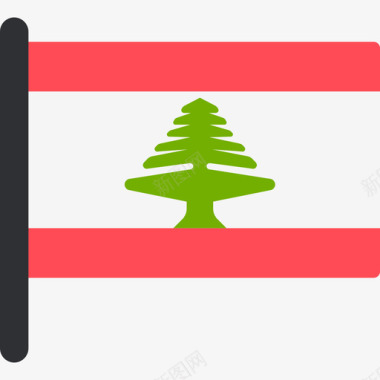 黎巴嫩国际国旗5桅杆图标图标