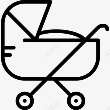 婴儿推车婴儿推车婴儿12岁直线型图标图标