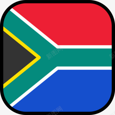 多彩方形南非旗帜收藏6圆形方形图标图标