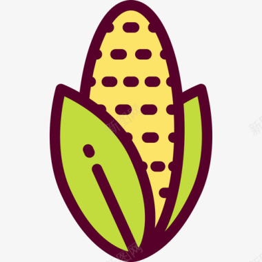 爱在感恩节玉米感恩节3线形颜色图标图标
