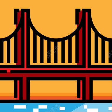 金门大桥旅行13线颜色图标图标