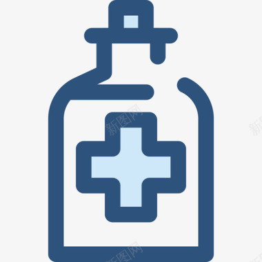 酒精健康和医疗5蓝色图标图标