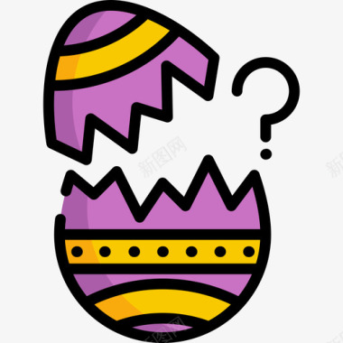 彩蛋复活节彩蛋复活节8线形颜色图标图标