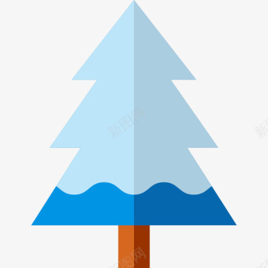 松树冬季元素4平坦图标图标