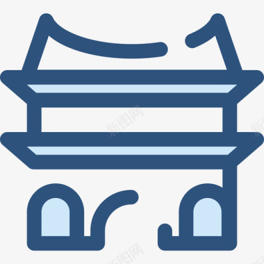 中国寺庙旅游16号蓝色图标图标