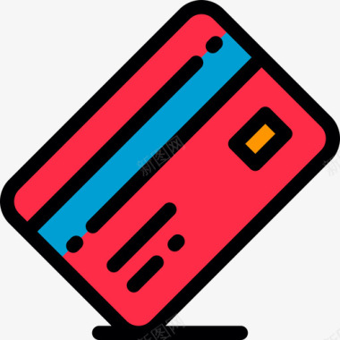 信用卡盗用信用卡购物11线性颜色图标图标