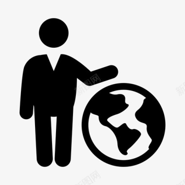 全球商务商人环球图标图标