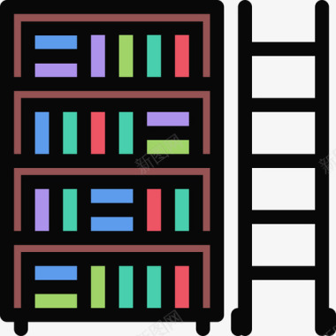 童年背景设计素材图书馆学校和童年2彩色图标图标