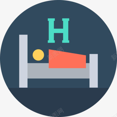 床酒店和服务循环图标图标