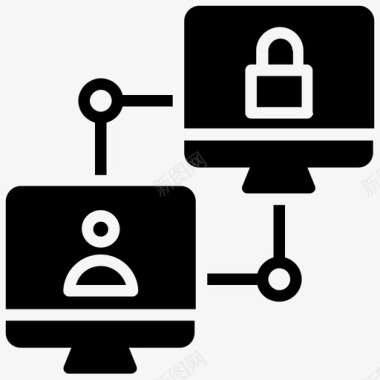 SEO和网络数据访问控制网络安全密码保护图标图标