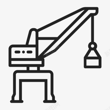 工地标识牌起重机施工机械塔吊图标图标