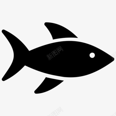 鲨鱼危险鱼类海洋生物图标图标