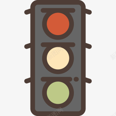 交通灯城市元素4线颜色图标图标