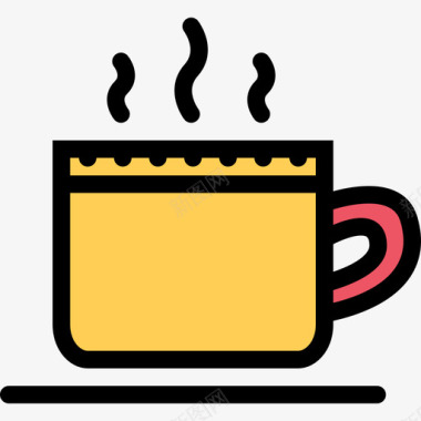 彩色咖啡杯咖啡店16彩色图标图标