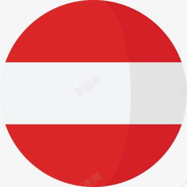 奥地利国旗3圆圈平坦图标图标