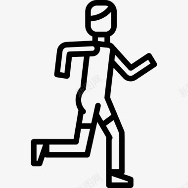 跑步者健身5直线型图标图标