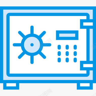 蓝色保险箱保险箱商业和营销蓝色图标图标