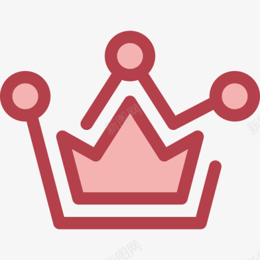 皇冠形状9红色图标图标
