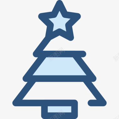 圣诞树假日12蓝色图标图标