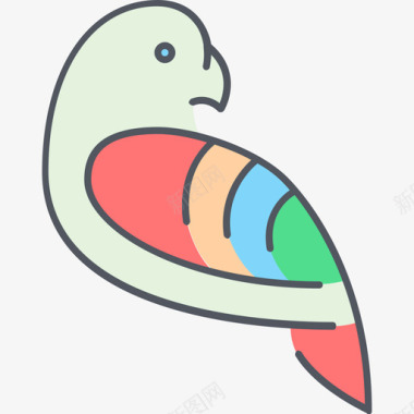 鹦鹉海盗3彩色图标图标
