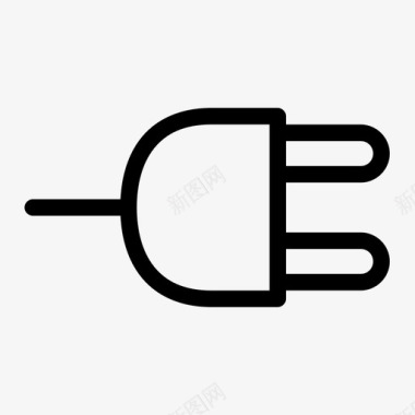 电源插头充电器针脚图标图标