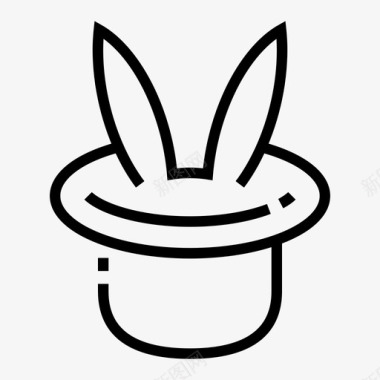 兔子在帽子里魔术魔术师图标图标