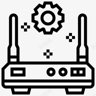 整合分析路由器连接设备图标图标
