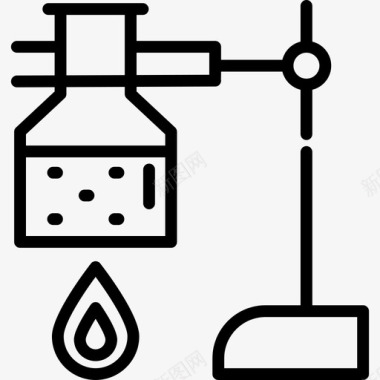化学器材烧瓶化学5线性图标图标
