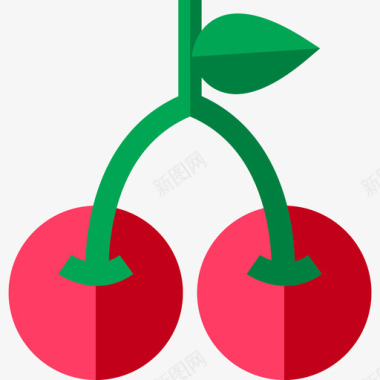 樱桃剪影图标矢量设计樱桃食物19平淡图标图标