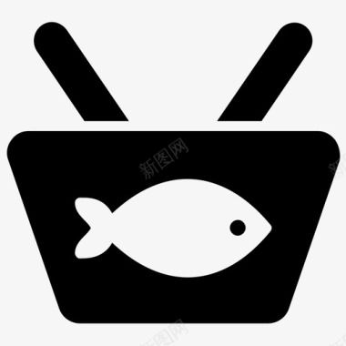 贝类鱼缸筷子熟鱼图标图标