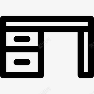 办公桌商务和办公室9直线型图标图标