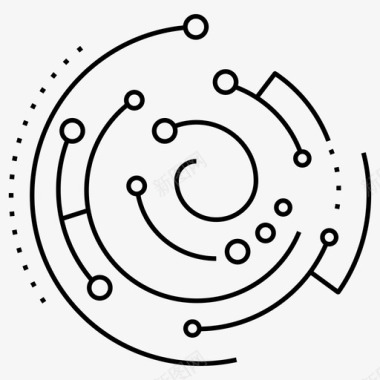 抽象技术网络连接圆形图标图标