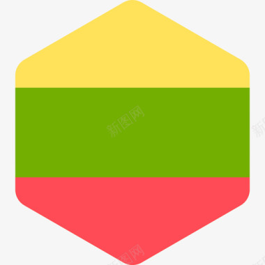 立陶宛国际国旗2六边形图标图标